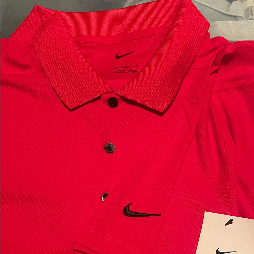 Nike Bright Red Polo with Black Logo